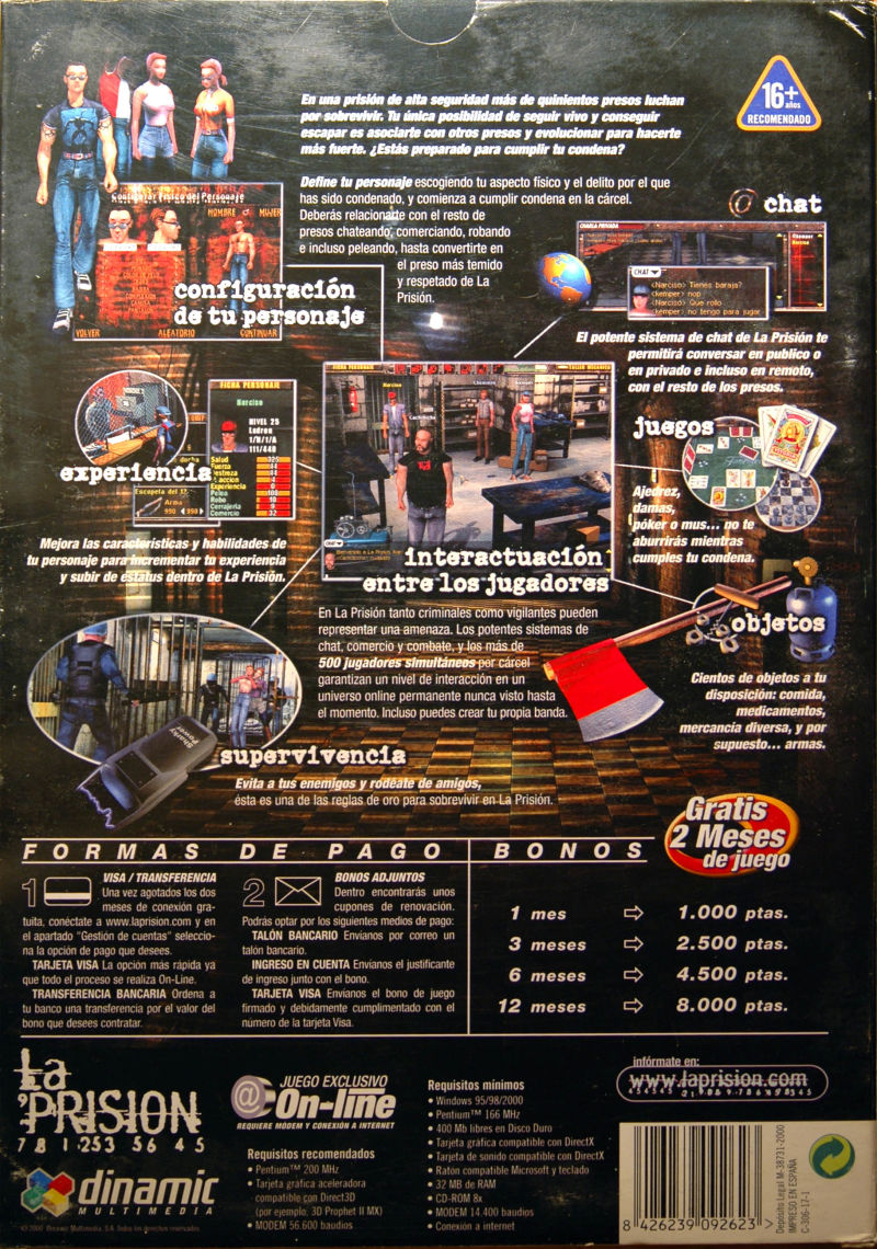 Contraportada original de La Prisión